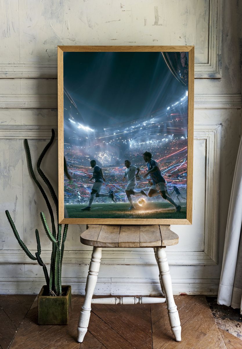 Stadium Soccer Nightscape Poster. — room view 1
