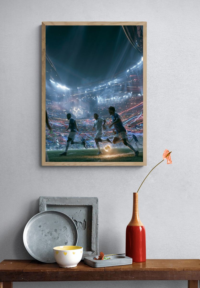 Stadium Soccer Nightscape Poster. — room view 3