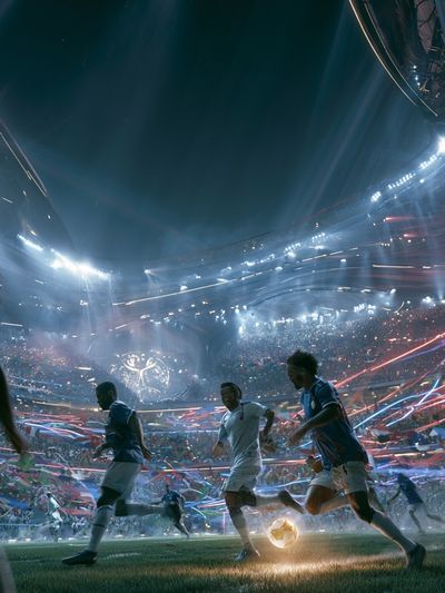 Stadium Soccer Nightscape Poster.