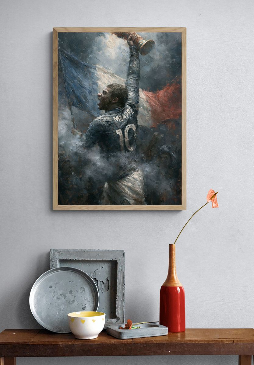 Football Victory Celebration Fine-Art Poster. — room view 3