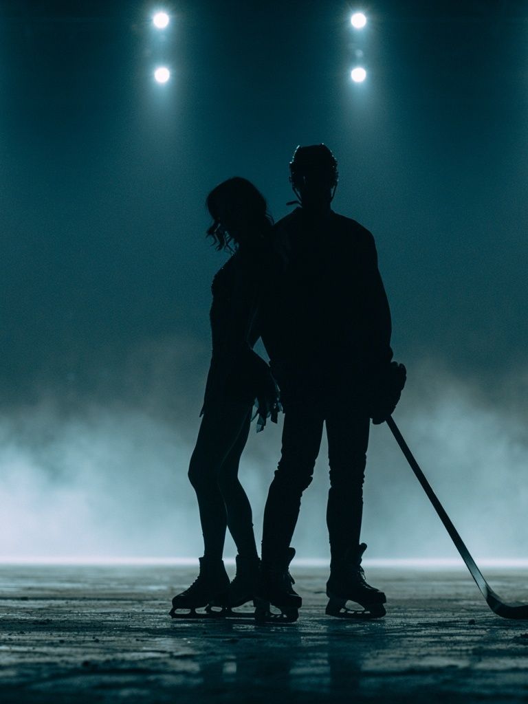 Ice Hockey Silhouette Photography Poster. poster detail