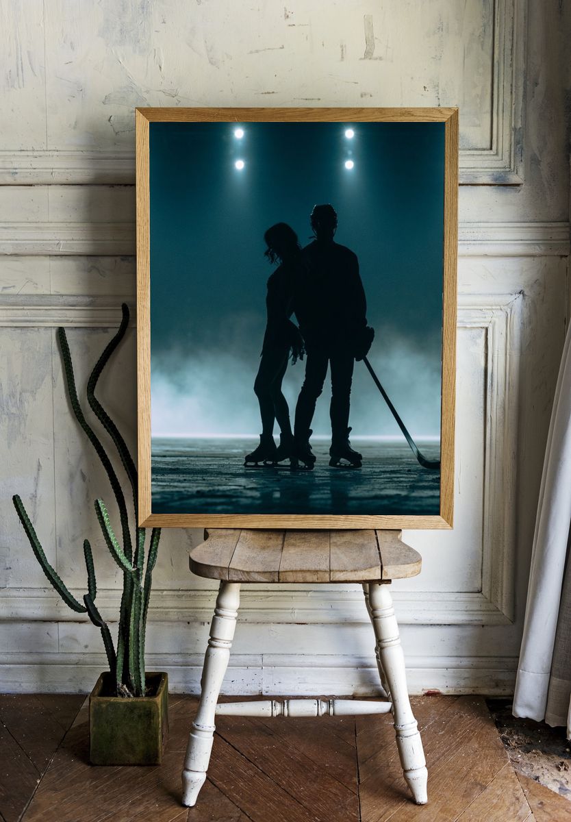 Ice Hockey Silhouette Photography Poster. room preview