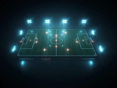 Neon Soccer Pitch Poster