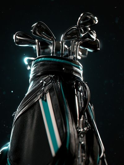 Golf Bag Neon Glow Poster.