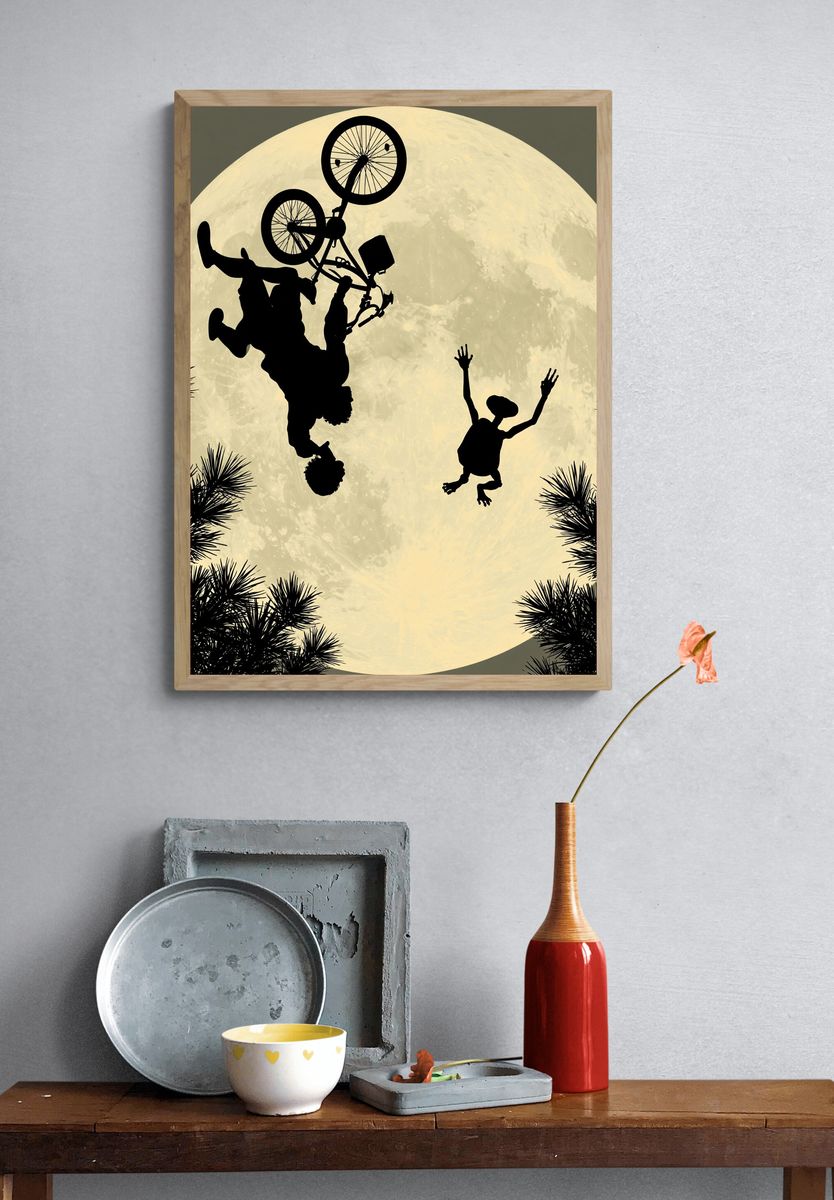 Moonlit BMX Silhouette Poster. — room view 3