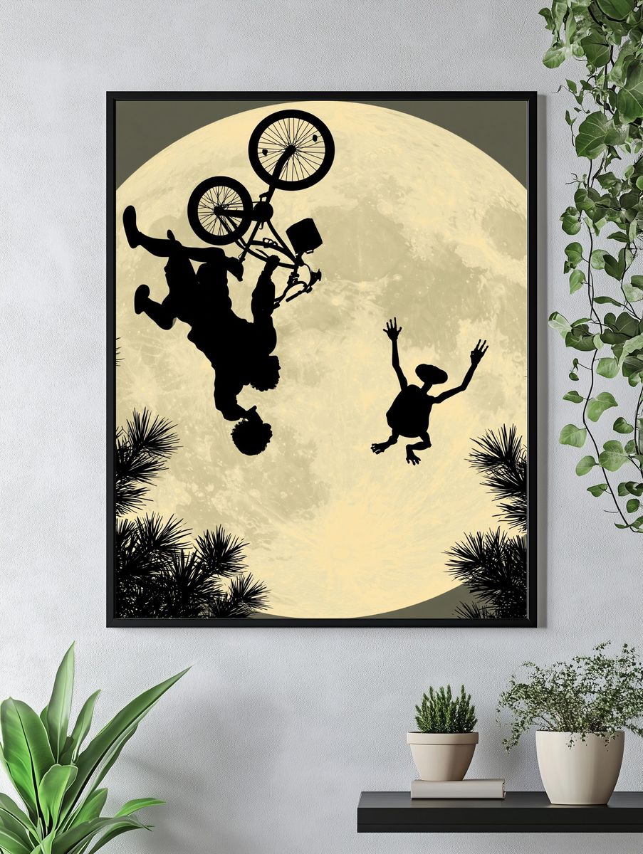 Moonlit BMX Silhouette Poster. — room view 4