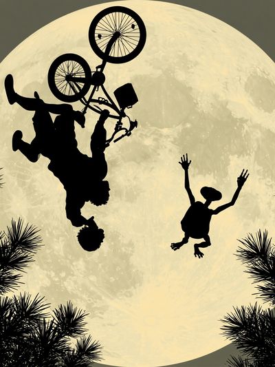 Moonlit BMX Silhouette Poster.