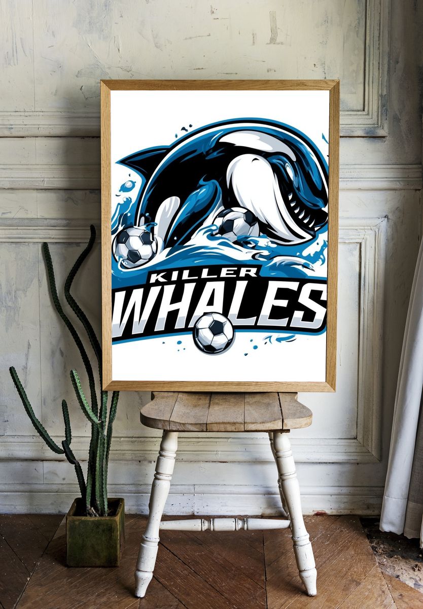 Killer Whales Soccer Poster. room preview