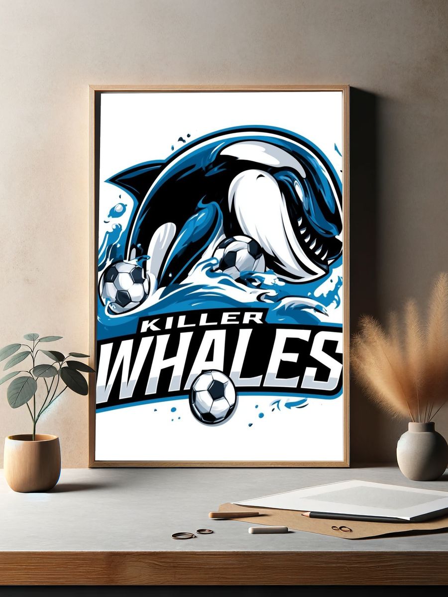 Killer Whales Soccer Poster. — room view 2