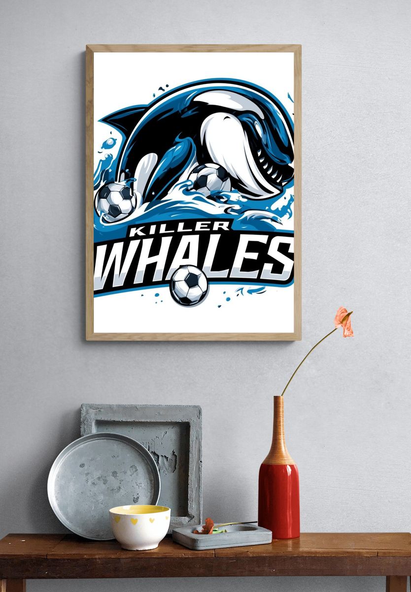 Killer Whales Soccer Poster. — room view 3