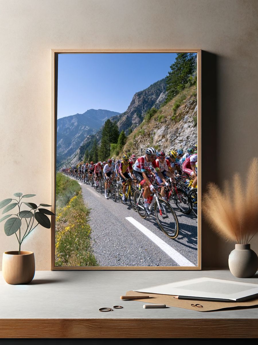 Mountain Cycling Race Photography Poster. — room view 2