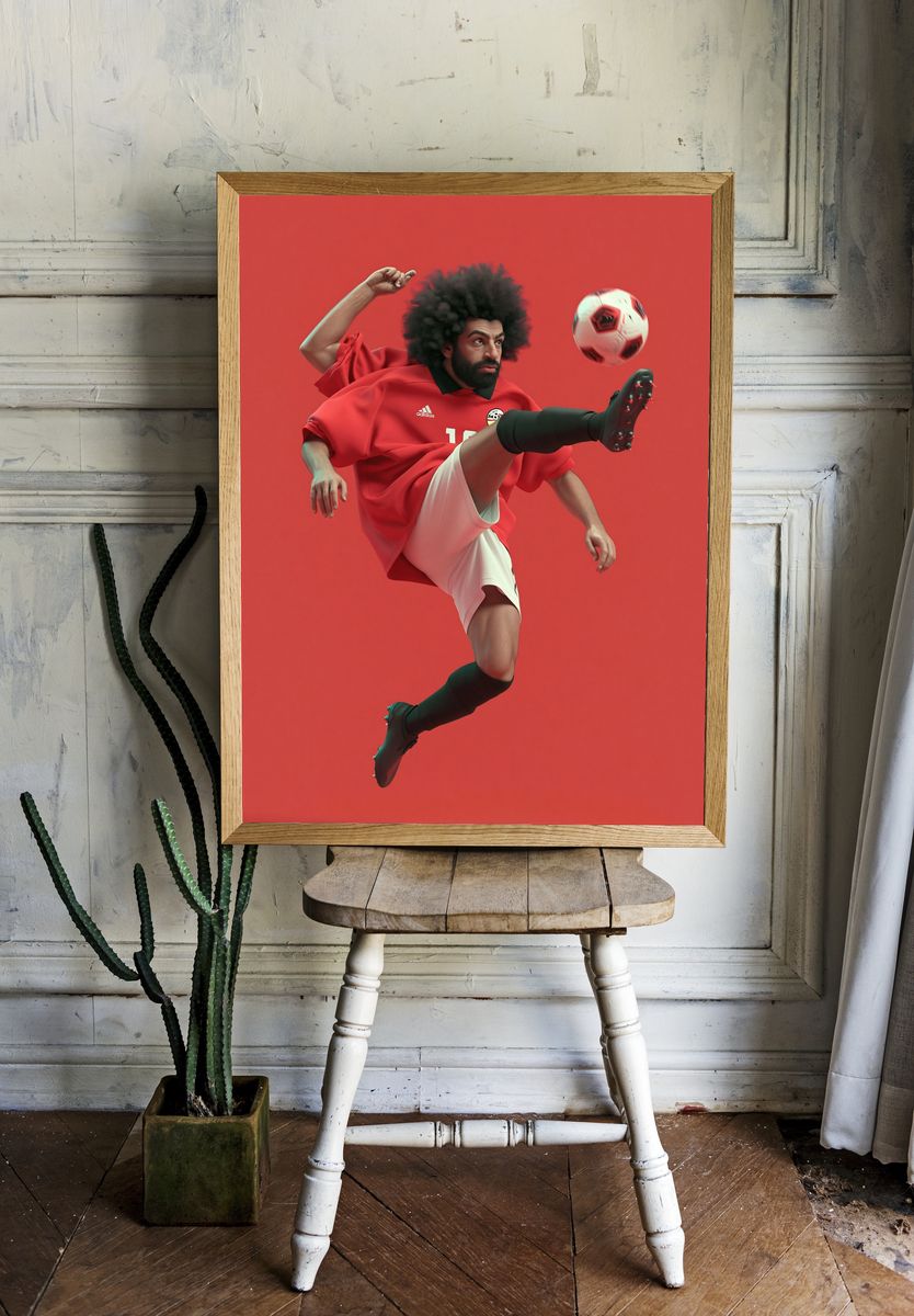 Soccer Acrobat Red Poster. — room view 1