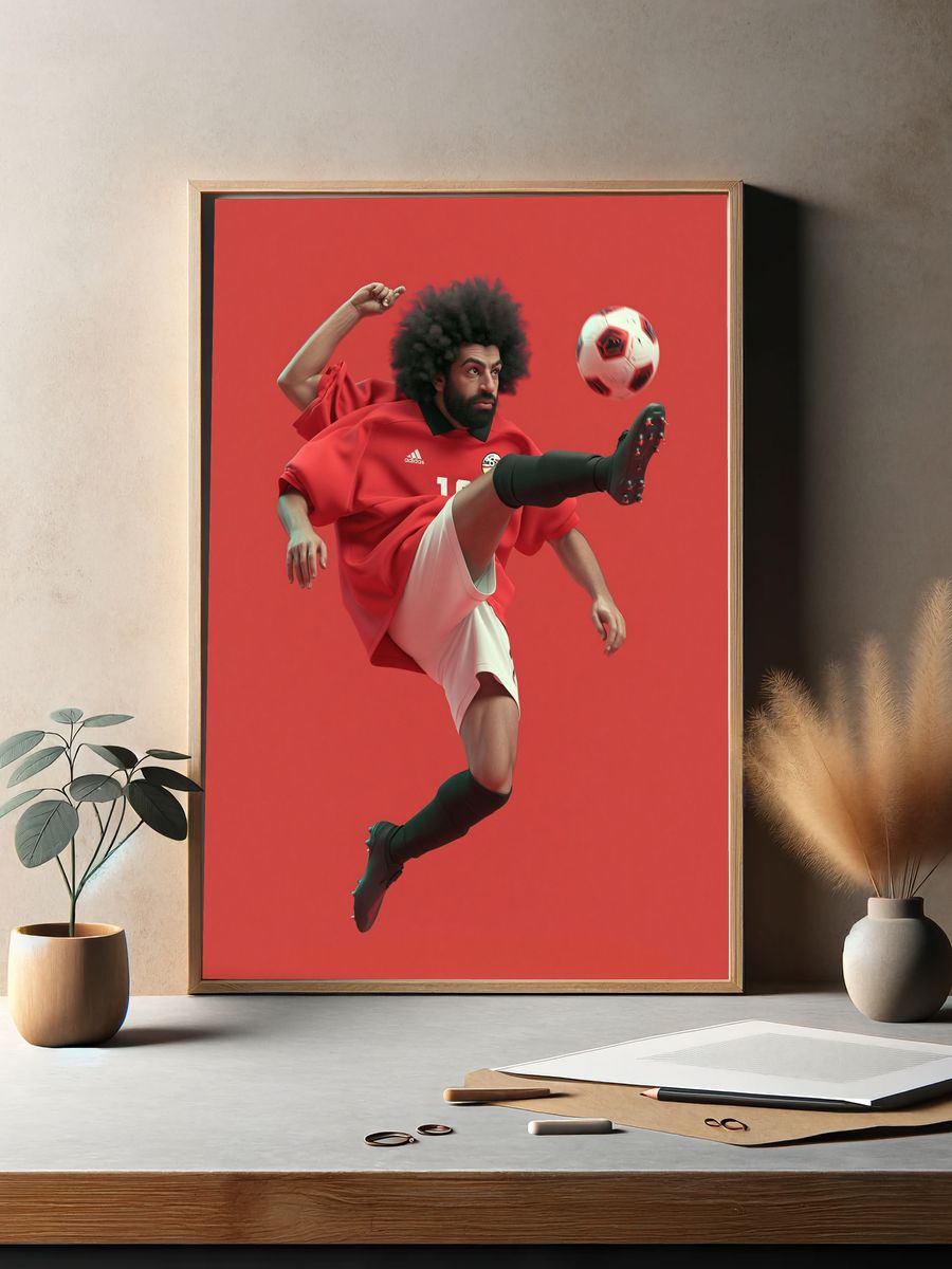 Soccer Acrobat Red Poster. — room view 2