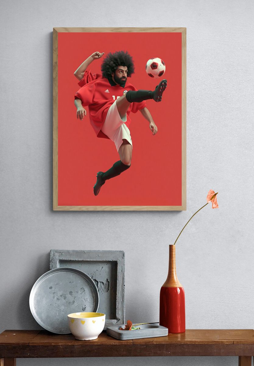 Soccer Acrobat Red Poster. — room view 3
