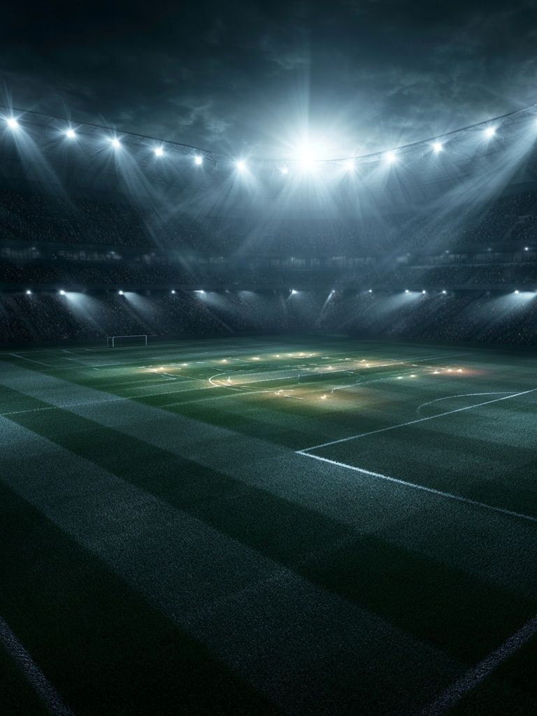 Floodlit Stadium Night Poster. poster — sport art