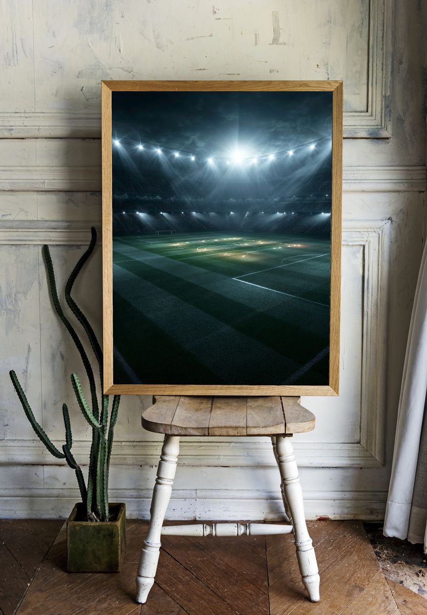 Floodlit Stadium Night Poster. — room view 1