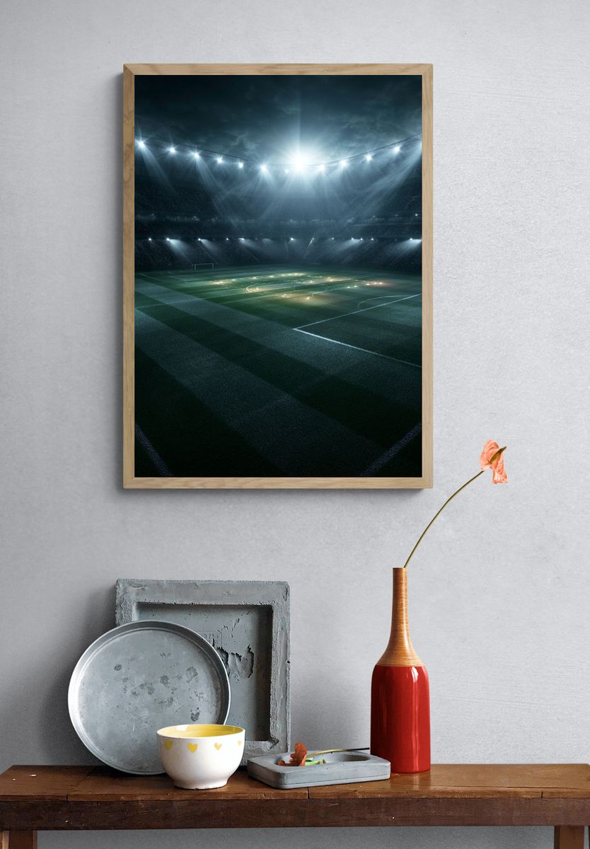Floodlit Stadium Night Poster. — room view 3