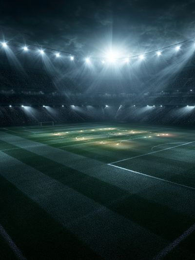 Floodlit Stadium Night Poster.