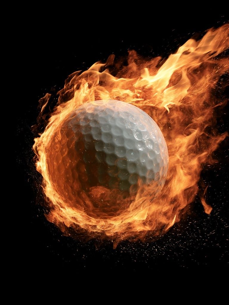 Fiery Golf Ball Photography Poster. poster — sport art