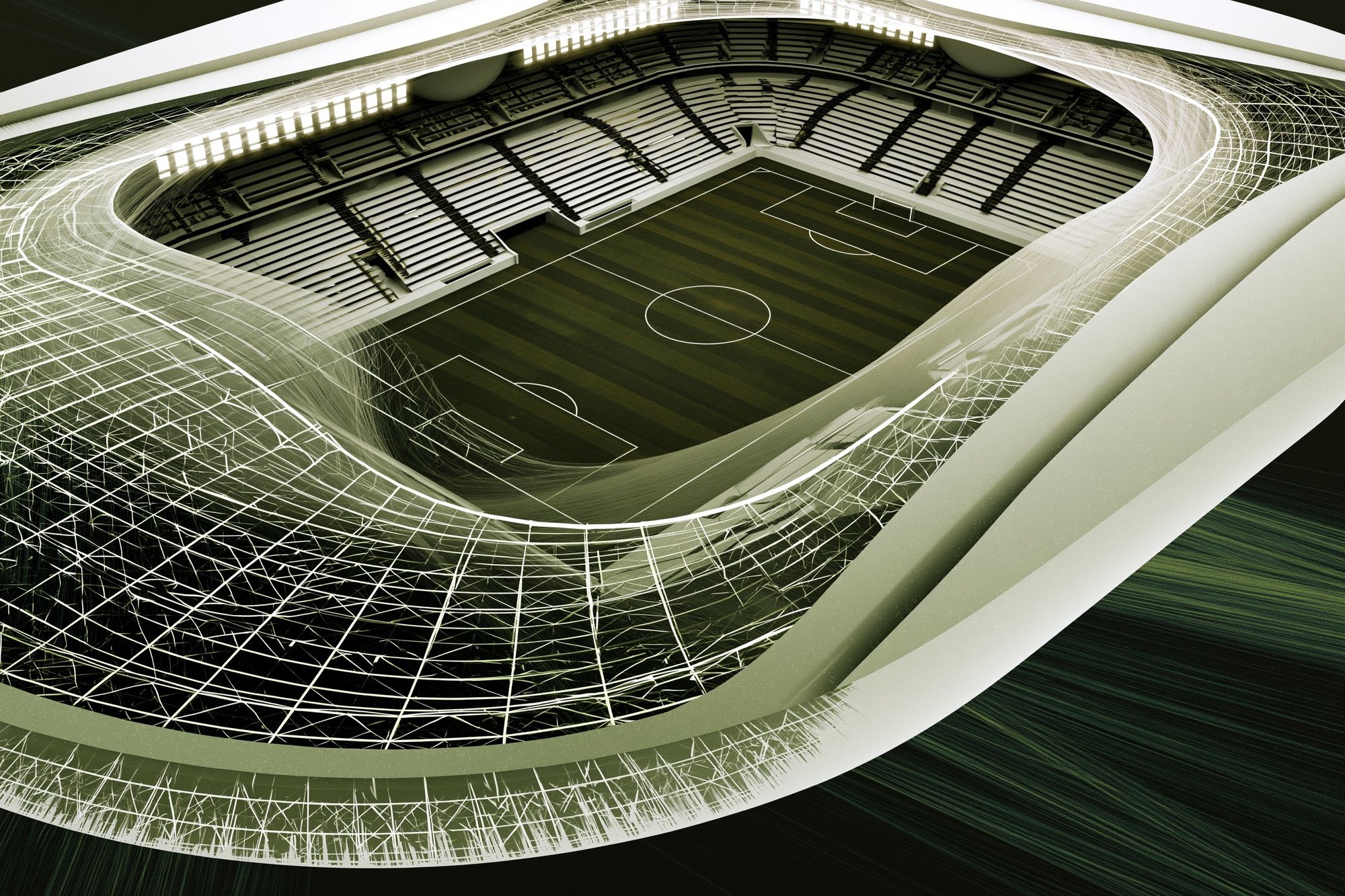 Futuristic Stadium Aerial Poster. poster detail
