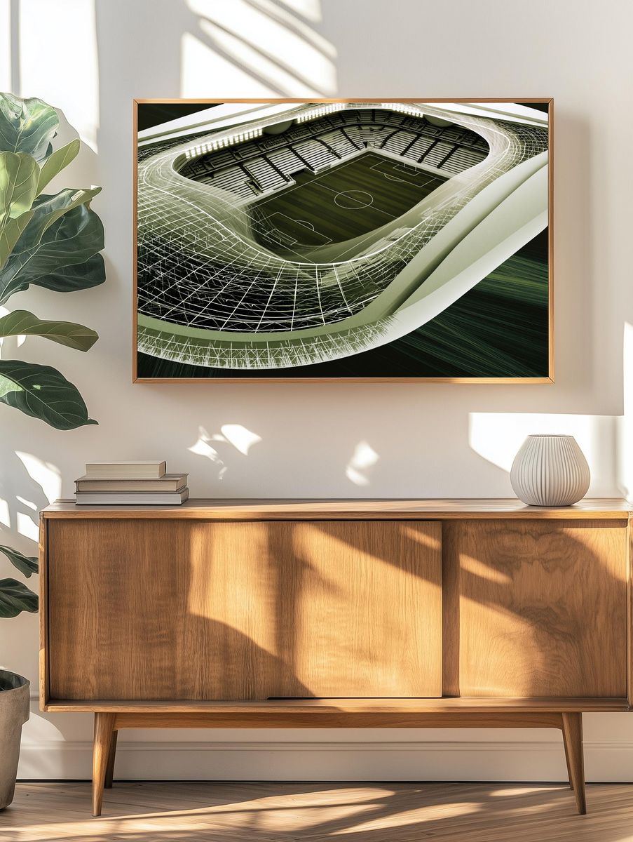 Futuristic Stadium Aerial Poster. — room view 3