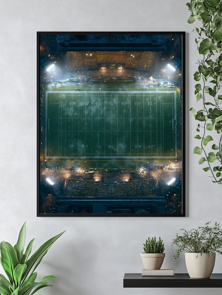 Aerial Football Stadium Photography Poster. — room view 4
