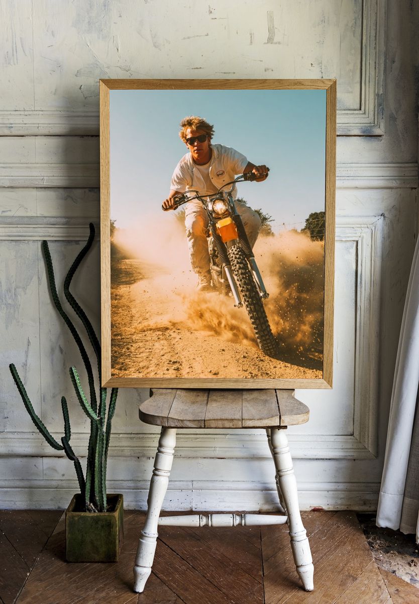 Dirt Bike Rider Action Poster. — room view 1