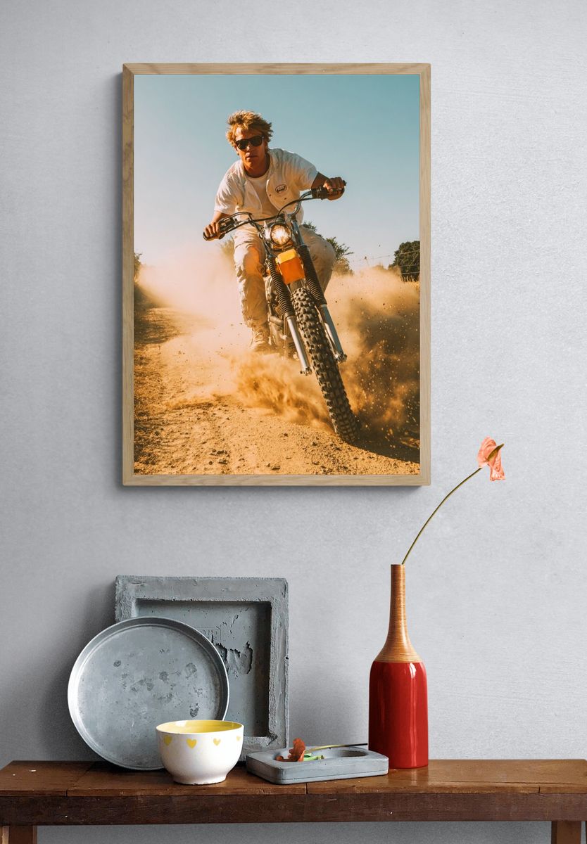 Dirt Bike Rider Action Poster. — room view 3