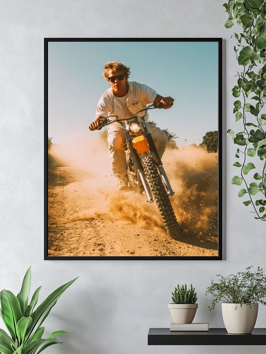 Dirt Bike Rider Action Poster. — room view 4