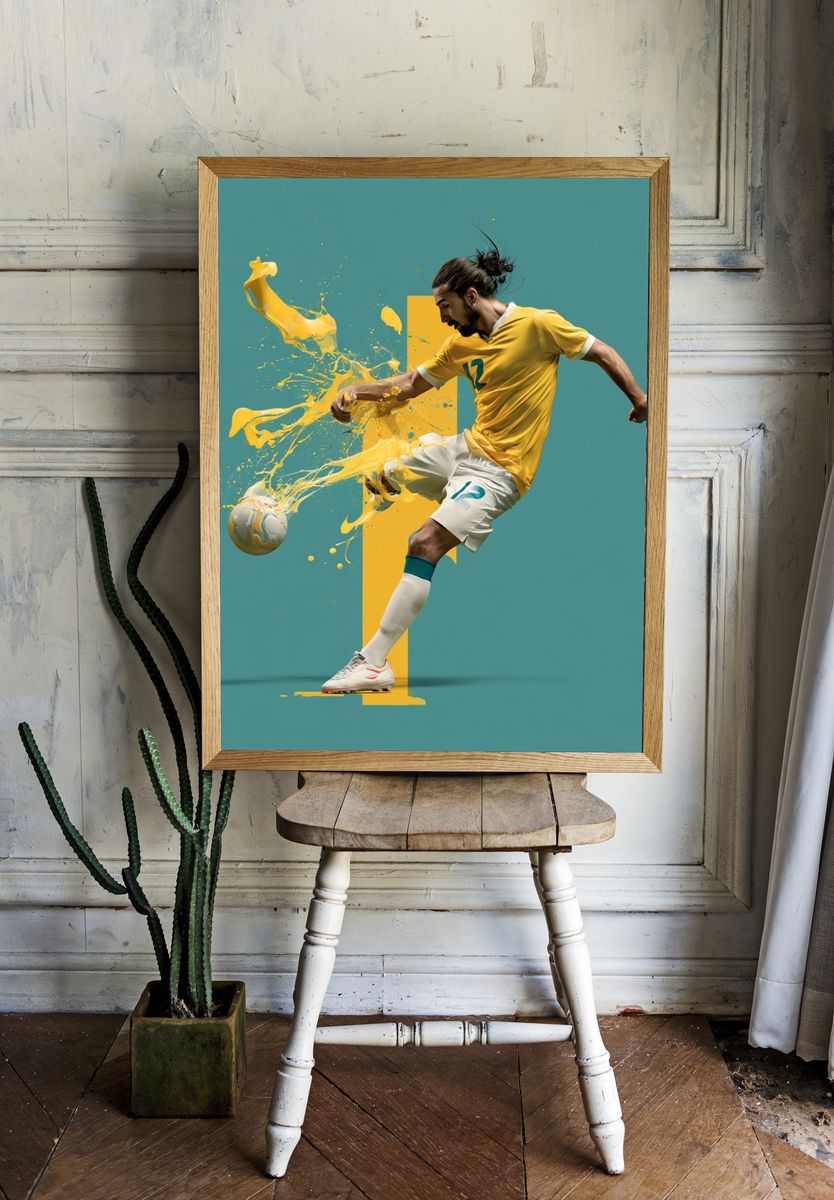 Soccer Kick Splash Poster. room preview