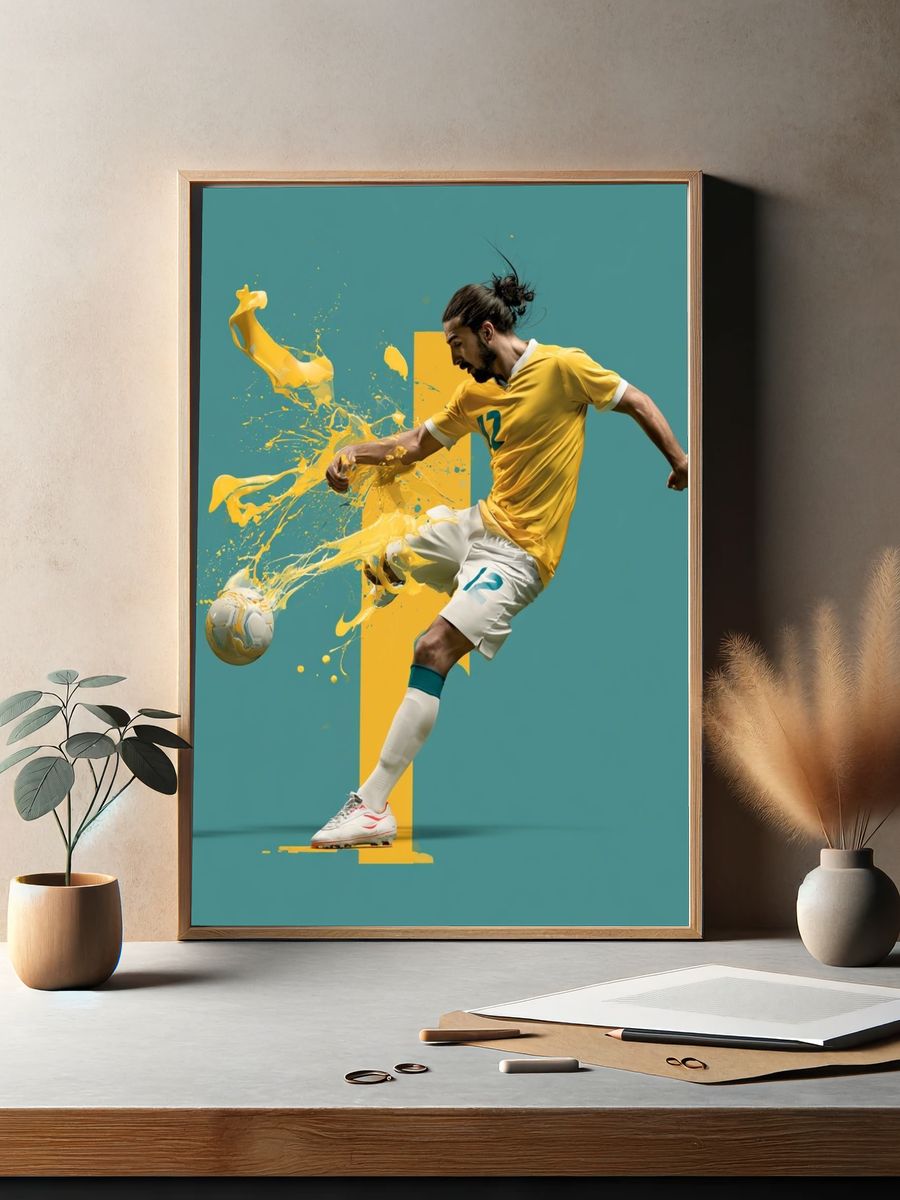 Soccer Kick Splash Poster. — room view 2