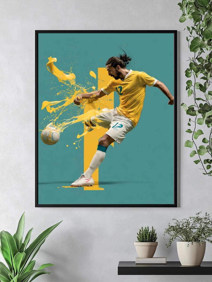 Soccer Kick Splash Poster. — room view 4
