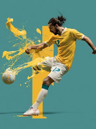 Soccer Kick Splash Poster. poster