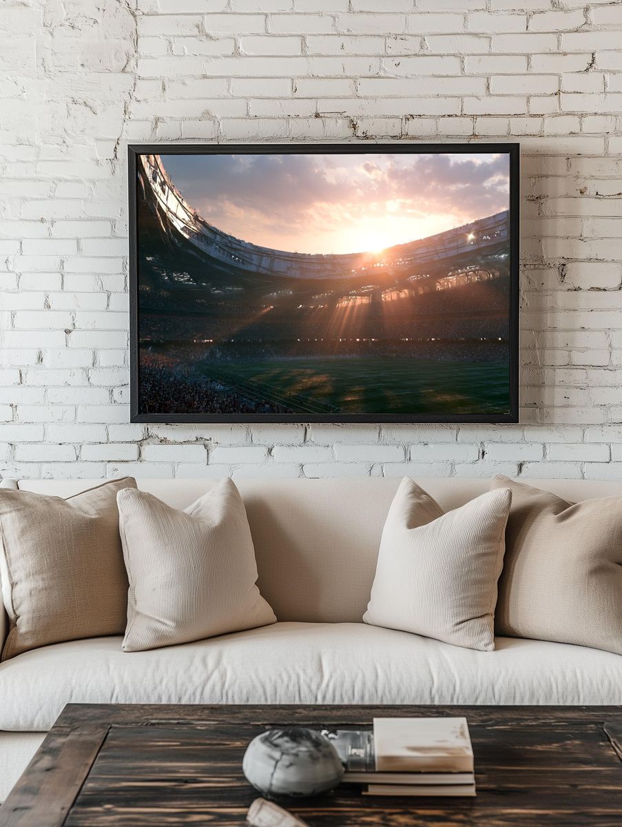 Sunlit Stadium Sunset Poster. room preview