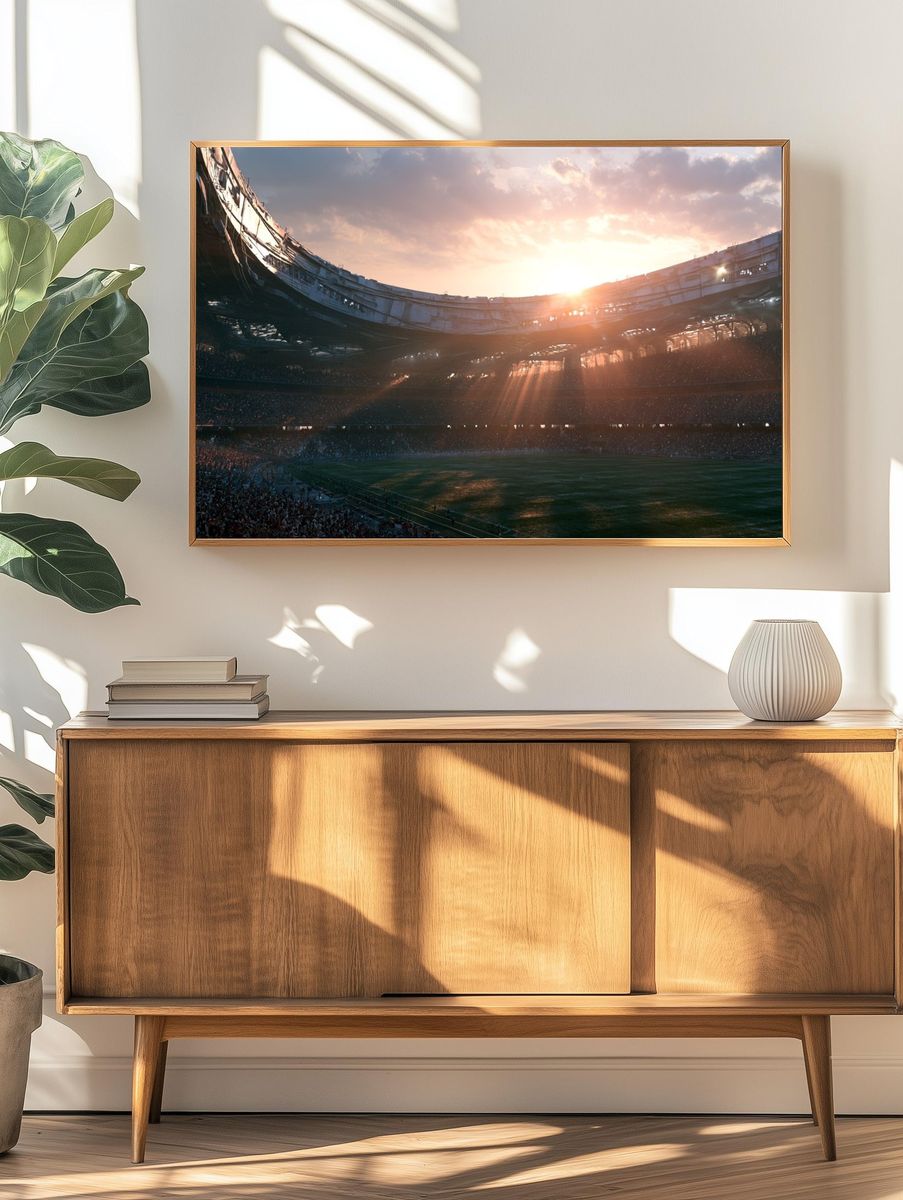 Sunlit Stadium Sunset Poster. — room view 3