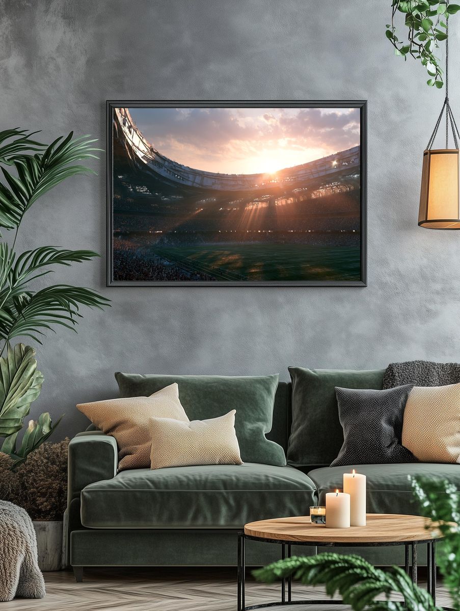Sunlit Stadium Sunset Poster. — room view 4