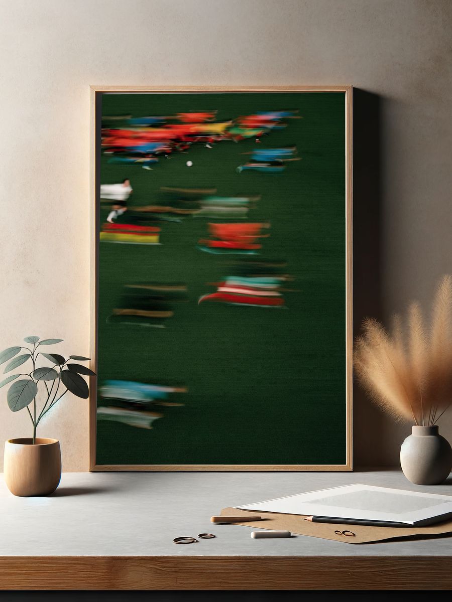 Blurred Soccer Match Abstract Poster. — room view 2