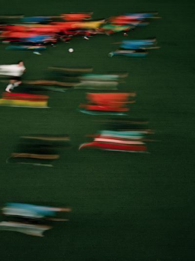 Blurred Soccer Match Abstract Poster.