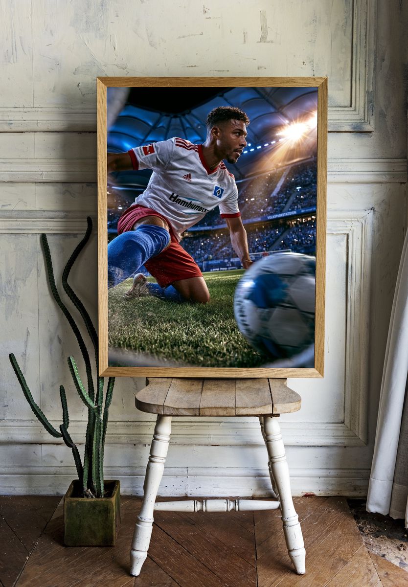 Soccer Stadium Action Photography Poster. room preview
