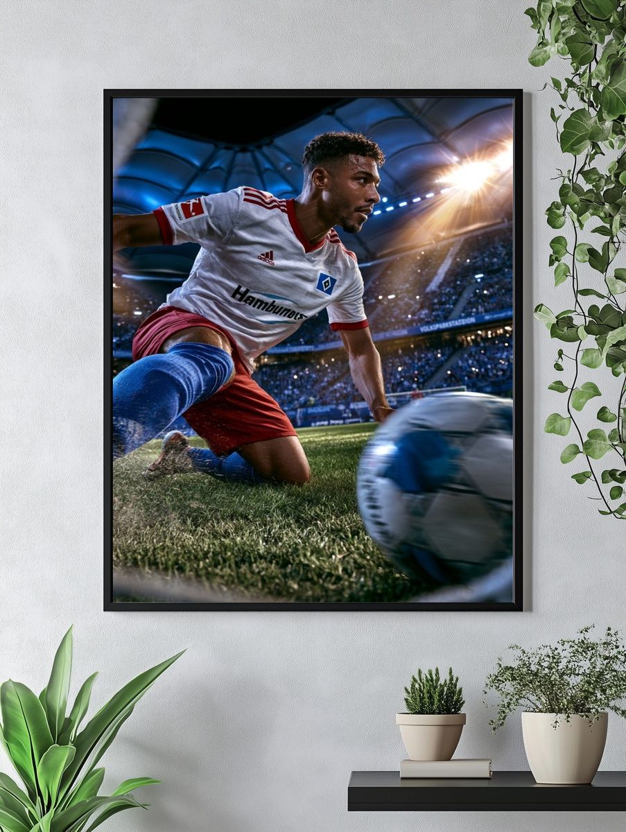 Soccer Stadium Action Photography Poster. — room view 4
