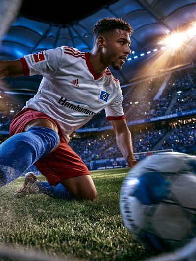 Soccer Stadium Action Photography Poster. poster