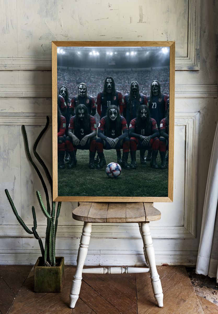 Black Metal Soccer Team Poster. room preview