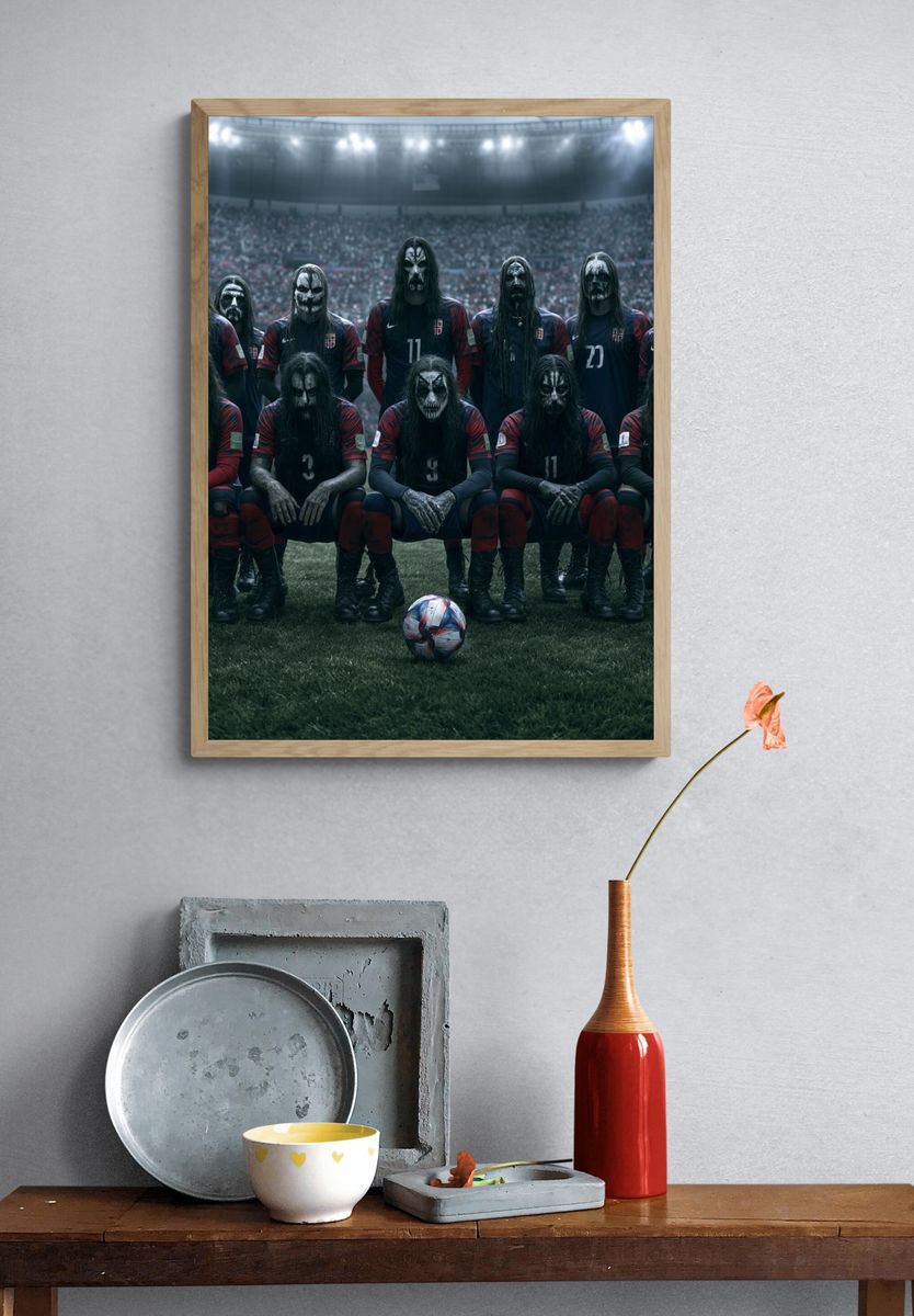 Black Metal Soccer Team Poster. — room view 3