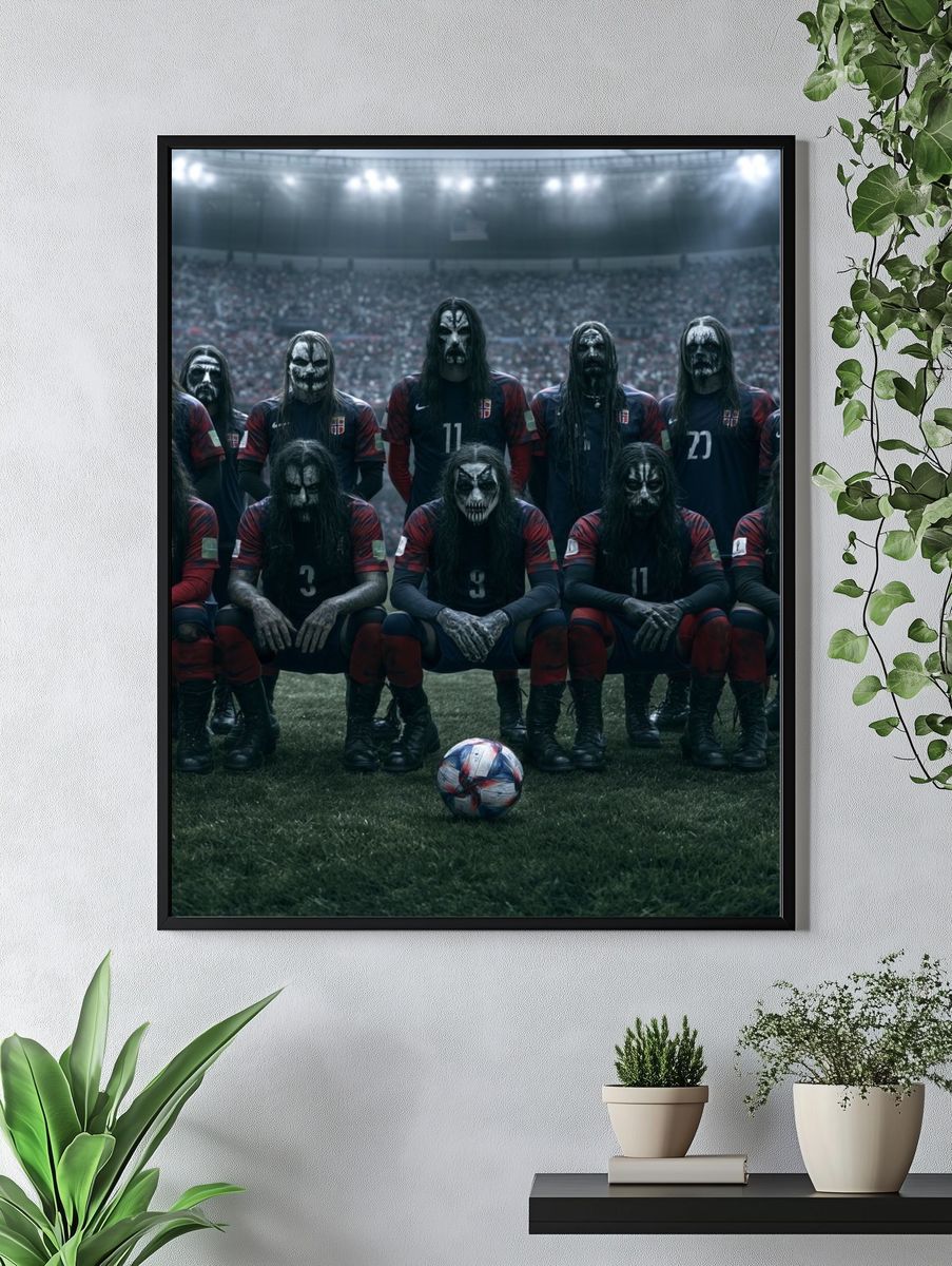 Black Metal Soccer Team Poster. — room view 4