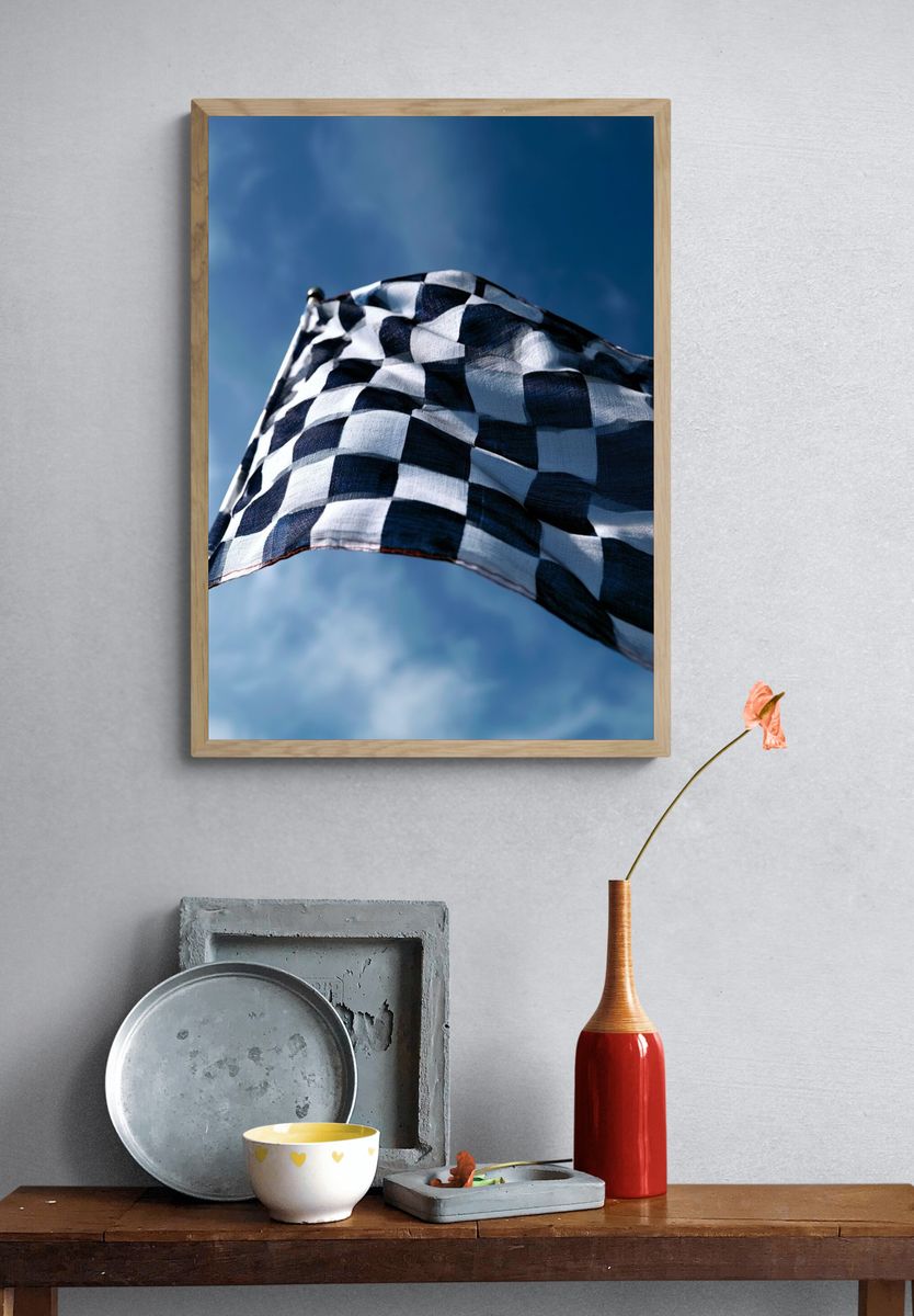 Checkered Flag Photography Poster. — room view 3