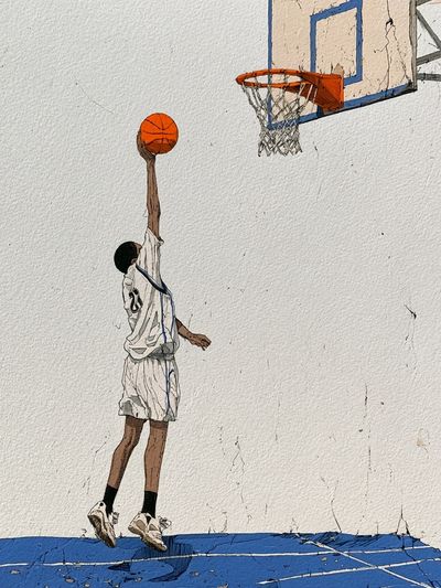 Basketball Dunk Illustration Poster. poster print