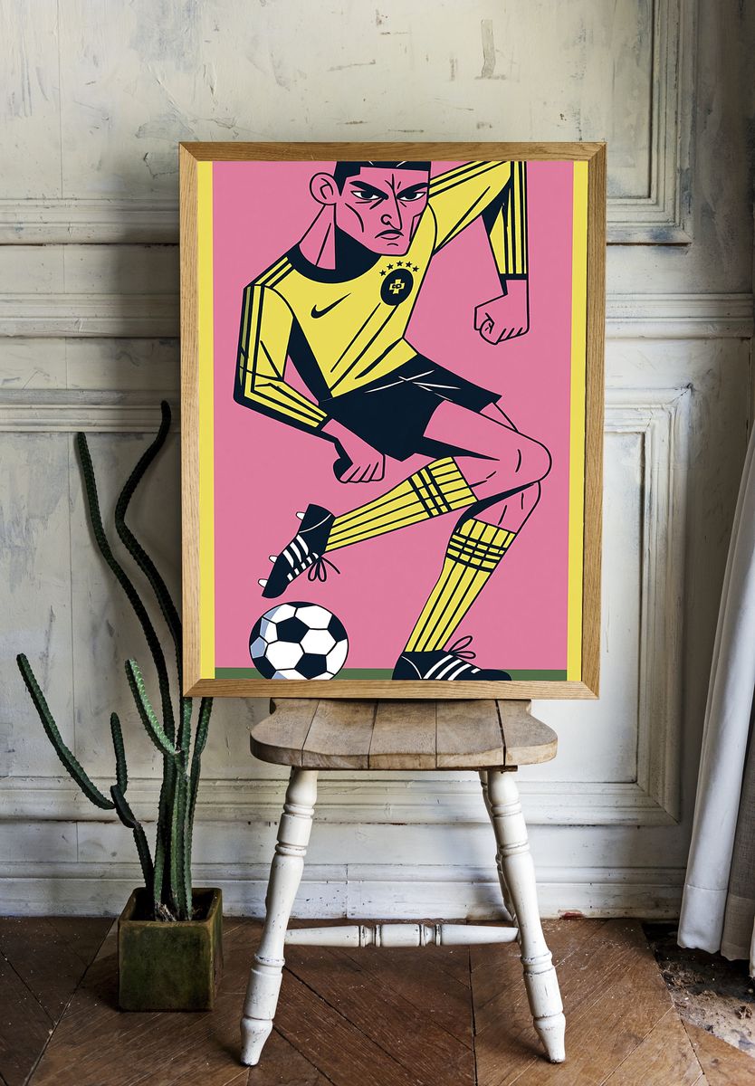Soccer Player Pop Art Poster. — room view 1