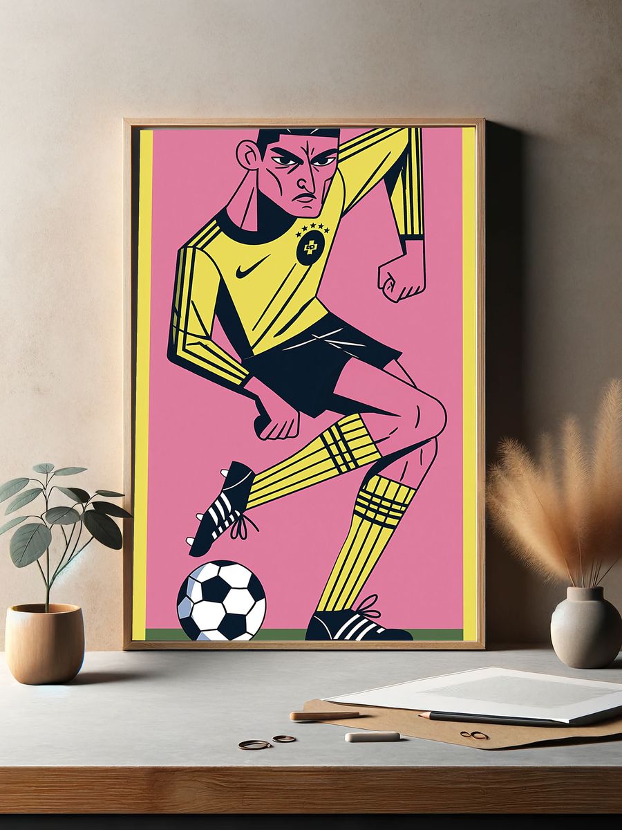 Soccer Player Pop Art Poster. — room view 2