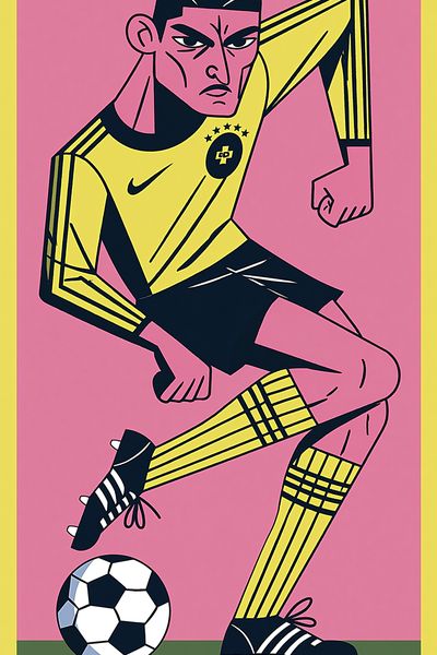 Soccer Player Pop Art Poster.