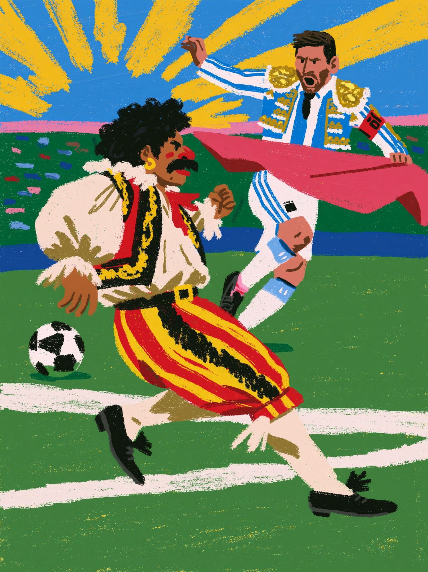 Soccer Rivalry Illustration Poster. poster — sport art